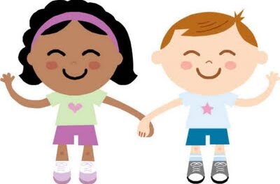 niño y niña enamorados y felices