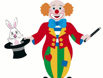 payaso haciendo magia