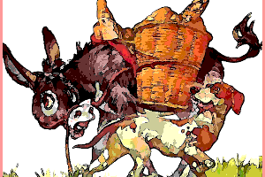 burro y perro amigos felices jugando