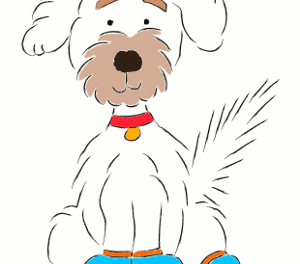 perro con zapatos