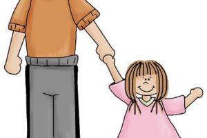 nina con su papa de la mano caminando