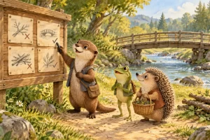 Ilustración de animales protagonistas de una fábula.